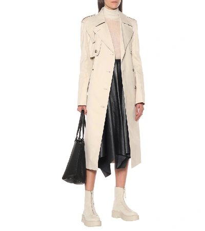 The Row Textured-nubuck Platform Ankle Boots In Beige