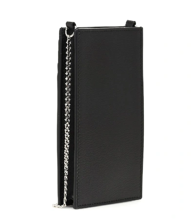 Shop Alexander Mcqueen Embellished Leather Iphone Case In Black