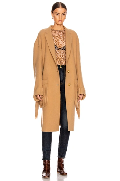 Shop R13 Fringe Coat In Camel