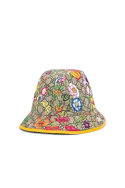 Shop Gucci Gg Supreme Flora Bucket Hat In Multicolor