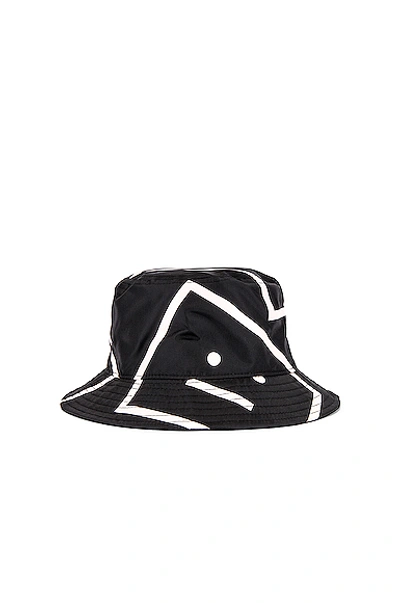 Shop Acne Studios Print Bucket Hat In Abstract,black,pink