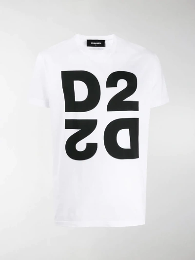 Shop Dsquared2 D2 Logo Print T-shirt In White
