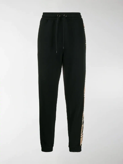Shop Burberry Contrast Panel Track Pants In Black