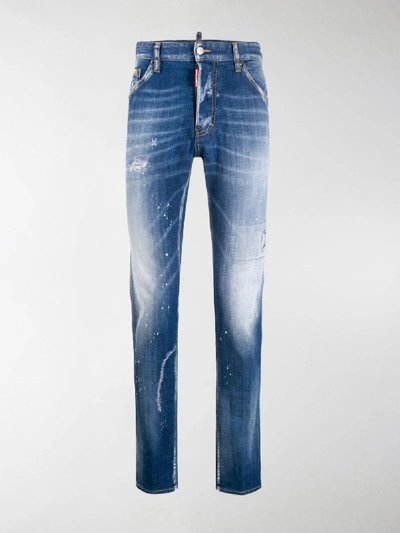 Shop Dsquared2 Distressed Slim-fit Jeans In Blue