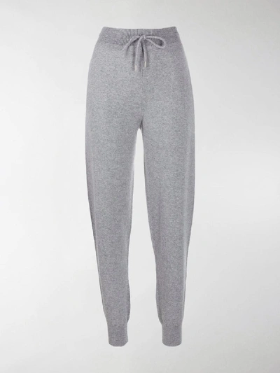 Shop Chloé Knitted Track Style Trousers In Grey