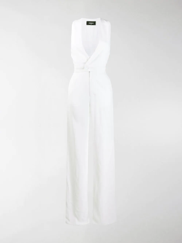 white trouser jumpsuit