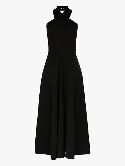 Shop Jil Sander Melinda Wool Halterneck Dress In Black