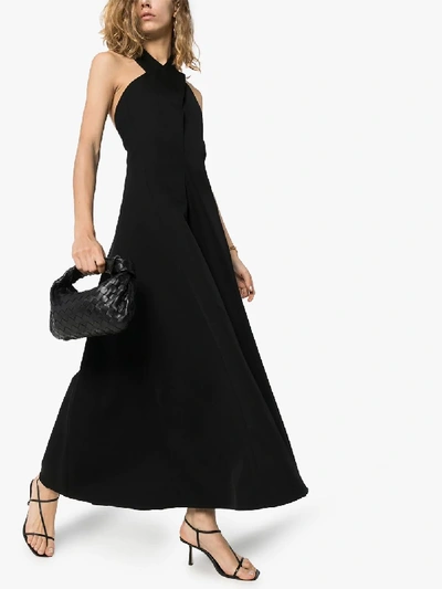 Shop Jil Sander Melinda Wool Halterneck Dress In Black