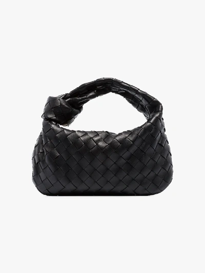 Shop Bottega Veneta Black Intrecciato Mini Leather Pouch Bag