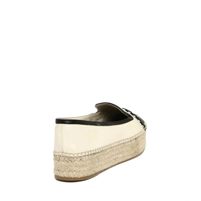 Shop Alexander Mcqueen Studded Espadrille Slip On In Ivory/black