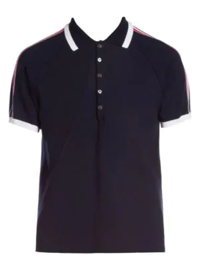 Shop Thom Browne Men's Raglan Polo Shirt In Navy