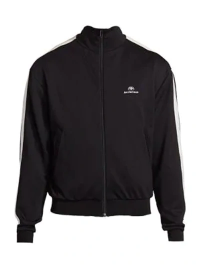 Shop Balenciaga Logo Track Jacket In Black White