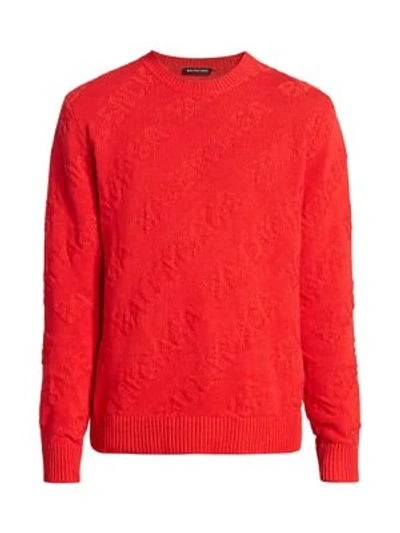 Shop Balenciaga Logo Knit Pullover In Red