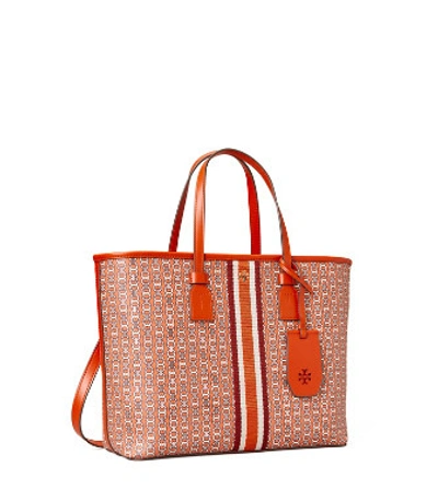 Tory Burch Gemini Link Canvas Small Top-zip Tote Bag In Canyon Orange  Gemini Link | ModeSens