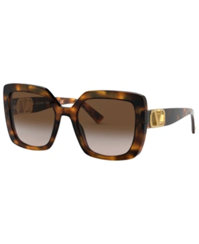 Shop Valentino Sunglasses, Va4065 53 In Havana Flame/gradient Brown