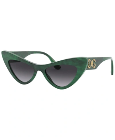 Shop Dolce & Gabbana Women's Sunglasses, Dg4368 In Malachite Green/grey Gradient