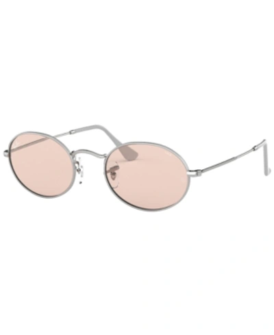 Shop Ray Ban Ray-ban Oval Sunglasses, Rb3547 51 In Silver/light Pink