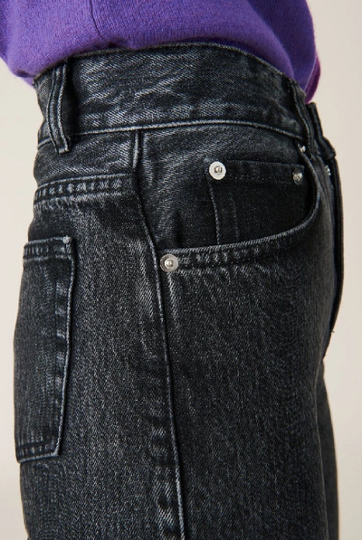 Shop Ganni Washed Denim High-waisted Jeans In Blue
