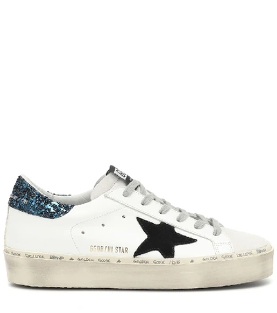 Shop Golden Goose Hi Star Leather Sneakers In White