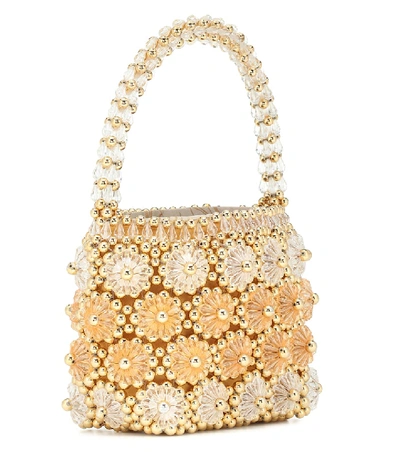 Shop Shrimps Shelly Beaded Tote In Yellow