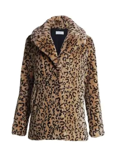 Shop A.l.c Faux-fur Leopard Print Coat In Light Brown