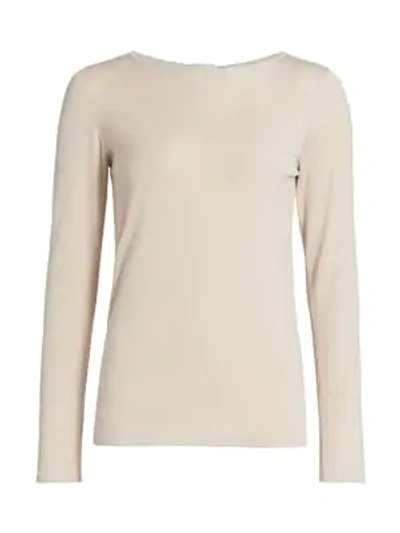 Shop Brunello Cucinelli Lurex Basic Cashmere-blend Knit Top In Gold