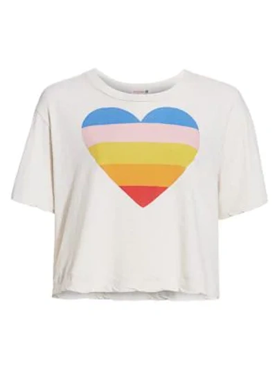 Shop Sundry Rainbow Heart Graphic Tee In Vanilla