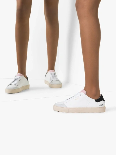 Shop Axel Arigato Multicoloured Clean 90 Leather Low Top Sneakers In White