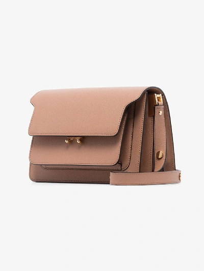 Shop Marni Beige Mini Trunk Shoulder Bag In Neutrals