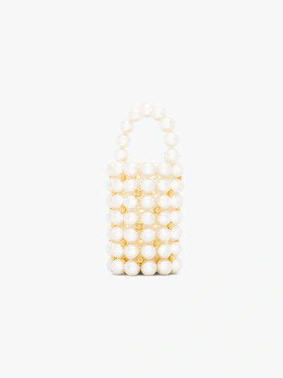 Shop Vanina White Comino Pearl Mini Bag In Neutrals