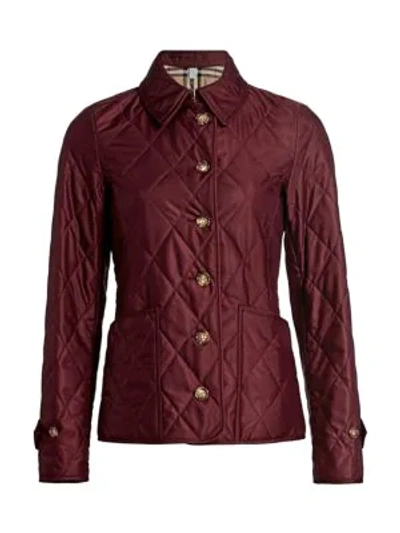 Shop Burberry Fernleigh Quilted Jacket In Deep Claret