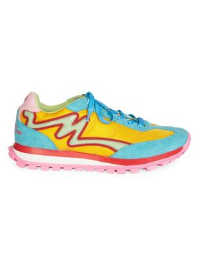 Shop Marc Jacobs The Jogger Colorblock Sneakers In Turquoise Multi