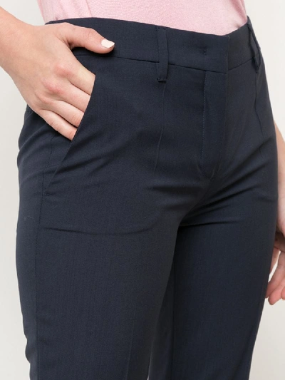 Shop Prada Slim-fit Tailored Trousers In Blue