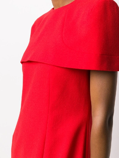 Shop Givenchy Cape Fitted Dress In Red