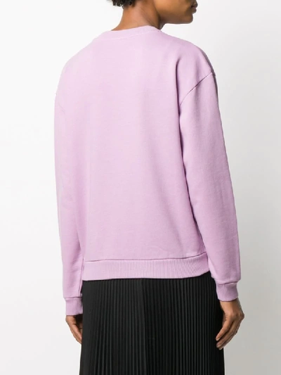 Shop Givenchy Vintage-effect Logo Sweatshirt In Purple