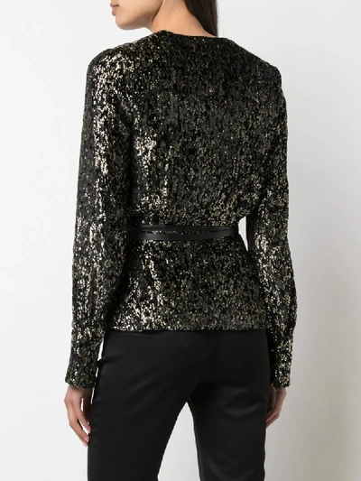 Shop Altuzarra Wickelbluse Mit Leoparden-print In Black