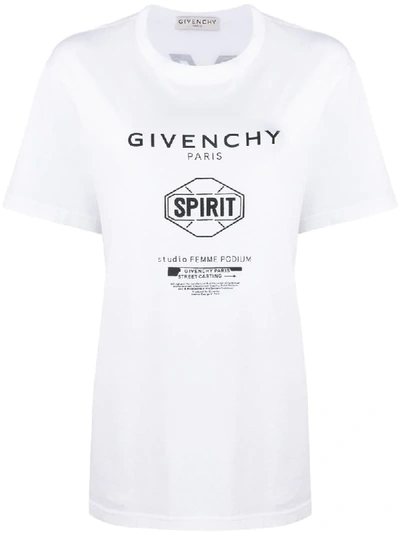 Shop Givenchy Mixed Print Cotton T-shirt In White