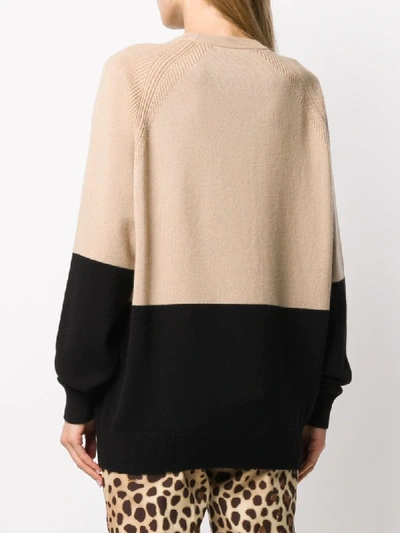 Shop Givenchy 4g Two-toned Knitted Jumper In Neutrals