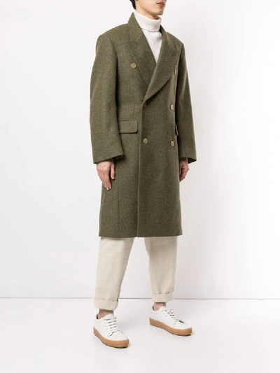 Shop Hed Mayner Tailored Double-breasted Coat In Green