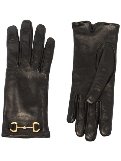 Shop Gucci Horsebit-embellished Gloves In Black