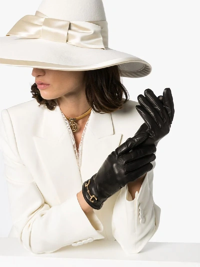 Shop Gucci Horsebit-embellished Gloves In Black