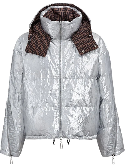 Fendi Prints On Reversible Down Jacket In Silver | ModeSens