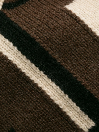 Alberta Ferretti Logo Intarsia Wool And Cashmere Sweater In Neutrals