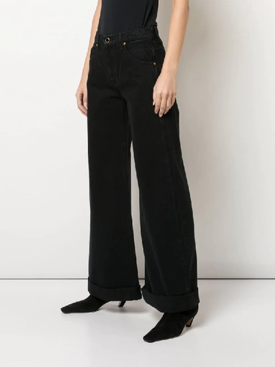 Shop Khaite Noelle Wide-leg Jeans In Black