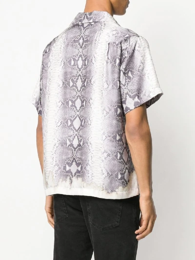 Shop Amiri Snake Print Shirt In Grey