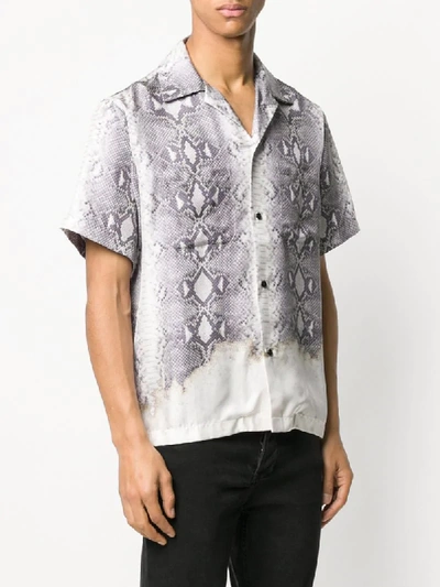 Shop Amiri Snake Print Shirt In Grey