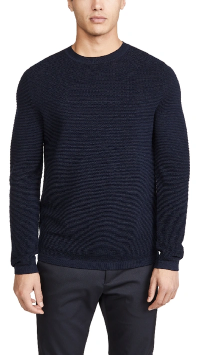 Shop Theory Washable Merino Crew Neck Sweater In Eclipse