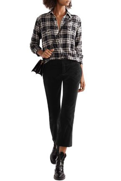 Shop Saint Laurent Cotton-corduroy Kick-flare Pants In Black