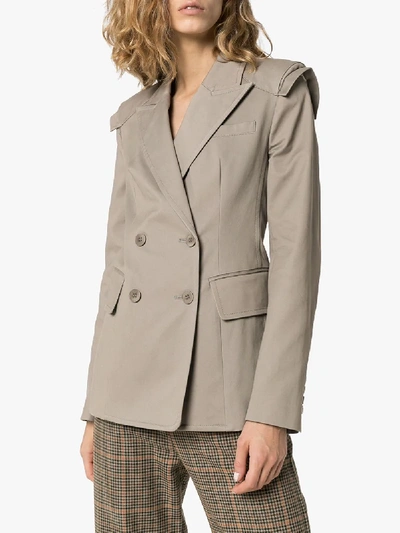 Shop Tibi Myriam Sculpted Blazer In Grey