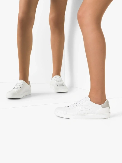 Shop Gucci White New Ace Leather Sneakers